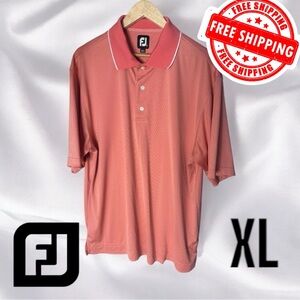 FJ Footjoy Polo Shirt Men’s Coral Short Sleeve Golf Athletic XL FREE SHIPPING